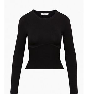 Aritzia Babaton Sculpt Knit Empire Longsleeve Long-sleeve corset top NWT XXS!